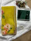 Aarna Chinon Digital With Embroidery And Daimond Work Saree Online Wholesale